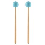 Lot de 2 maillets en caoutchouc souple avec manche en bois pour glockenspiel, xylophone, instruments ...