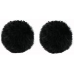 Lot de 2 manchon en fourrure de microphone 1cm noir pare - brise micro anti vent bonnet microphone furry ...