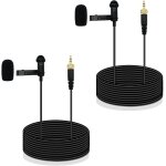 Lot de 2 microphones lavalier compatibles avec metteur sans fil sennheiser  condensateur omnidirectionnel ...