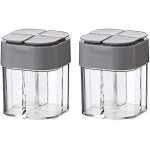 Lot de 2 rcipients  pices en cristal  4 compartiments pour filtrer les grumeaux, idal pour la cuisine, ...