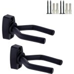 Lot de 2 supports muraux pour guitares support mural pour guitare noir support de crochet mural avec ...