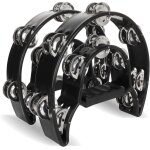 Lot de 2 tambourins en plastique demi - lune avec 40 cliquetis mtalliques - tambourins a main noirs ...