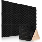 Lot de 24 autocollants en mousse acoustique, isolation acoustique, isolation phonique, pour podcasts, ...