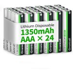 Lot de 24 piles aaa lithium non rechargeables, 1350 mah 1. 5v - piles longue dure pour appareils photo, ...