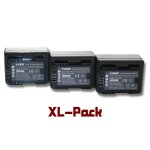 Lot de 3 batteries vhbw 1600mah (3. 6v) pour canon legria hf m52, hf m56, hf m506, hf r38, hf r306, hf ...