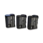 Lot de 3 batteries vhbw li - ion 2000mah (7. 0v) pour appareil photo nikon 1 v1, coolpix d7000, d800, ...