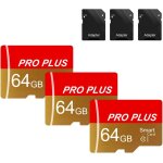 Lot de 3 cartes mémoire tf haute vitesse 64 go avec adaptateur uhs - i c10 a1 pour tablette, téléphone ... Lot de 3 cartes mémoire tf haute vitesse 64 go avec adaptateur uhs - i c10 a1 pour tablette, téléphone ...