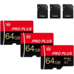 Lot de 3 cartes mémoire tf haute vitesse 64 go avec adaptateur uhs - i c10 a1 pour tablette, téléphone ... Lot de 3 cartes mémoire tf haute vitesse 64 go avec adaptateur uhs - i c10 a1 pour tablette, téléphone ...