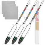 Lot de 3 densimtres  triple chelle avec chiffon de nettoyage pour vin, bire, hydromel, kombucha, ...