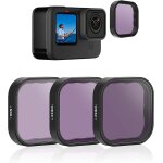 Lot de 3 filtres � densit� neutre nd8 nd16 nd32 compatibles avec gopro hero 11 hero 10 hero 9 noir kit ...