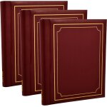 Lot de 3 grands albums photo autoadhésifs, 60 feuilles, 120 pages, bordeaux Lot de 3 grands albums photo autoadhésifs, 60 feuilles, 120 pages, bordeaux