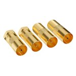Lot de 4 adaptateurs d'antenne satellite - fiche f et prise f vers fiche d'antenne et prise d'antenne ...