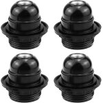 Lot de 4 adaptateurs de douille e27, douille e27, douille � vis noire, douille r�tro edison (noir)