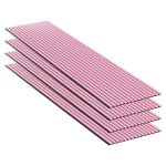 Lot 4 pi�ces - panneau acoustique - rose - feutrine noir - 240x60x1. 1cm
