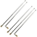 Lot de 5 antennes t�lescopiques de rechange pour radio am fm tv av longueur totale 61 cm, 4 sections, ...