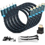 Lot de 5 cbles 1m hdmi 2. 0 a haut dbit avec ethernet, 30 awg, supportent totalement les canaux 3d ...