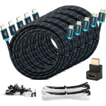 Lot de 5 cbles 3m hdmi 2. 0 a haut dbit avec ethernet, 30 awg, supportent totalement les canaux 3d ...