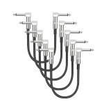 Lot de 5 c�bles patch plats pour p�dales d'effet guitare, longueur de 15 cm, avec connecteurs a angle ...