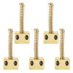 Lot de 5 pontets de cordes pour guitare basse electrique, pièce de rechange, vis a ressort dorées Lot de 5 pontets de cordes pour guitare basse electrique, pièce de rechange, vis a ressort dorées