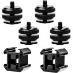 Lot de 6 adaptateurs de sabot pour flash d'appareil photo cold shoe mount avec filetage de trpied 1 ...