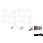 Lot de 6 etag�res murales transparentes en acrylique pour disques vinyles.