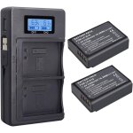 Lp - e10 2 - pack 2200mah batterie de remplacement et chargeur lcd double pour appareil photo canon eos ...