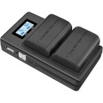Lp - e6 batterie de remplacement et chargeur rapide double usb 2 - pack 2000mah pour canon eos 5d mark ...