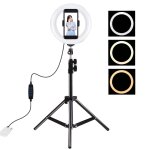 Lumi�re de remplissage double temp�rature de couleur led lampe annulaire � arc avec tr�pied pour studio ...