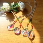 Lustre suspendu en cristal, bricolage, perles color�es, artisanat, cha�ne suspendue pour l'ext�rieur, ...