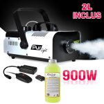 Machine  fume pro dj sono 900w + etrier de fixation + 2 tlcommande + 2l de liquide pur light newark900 ...