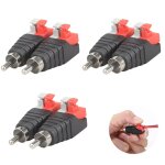 Mle adaptateur connecteur rca prise presse, rca mle vers av ressort presse pour haut - parleur audio, ...
