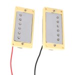 Manche de guitare electrique humer a double bobinage avec cadre jaune pour guitare lp