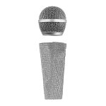 Manchon de microphone couvercle de main de micro filaire pour microphones argent