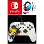 Manette filaire switch amliore mario bob - omb blast officielle nintendo avec cble usb dtachable ...