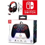 Manette filaire switch spectra rgb officielle nintendo avec c�ble usb d�tachable + casque switch rouge ...