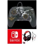 Manette filaire switch zelda battle - ready link officielle nintendo avec cble usb dtachable + casque ...