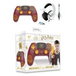 Manette ps4 bluetooth harry potter gryffondor rouge lumineuse 3. 5 jack + casque spirit of gamer pro ...