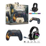 Manette ps4 bluetooth harry potter hogwarts legacy vivet dor lumineuse 3. 5 jack + casque gamer pro ...