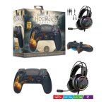 Manette ps4 bluetooth harry potter hogwarts legacy vivet dor lumineuse 3. 5 jack + casque gamer pro ...