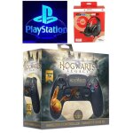 Manette ps4 bluetooth harry potter hogwarts legacy vivet dor lumineuse 3. 5 jack + casque gaming rouge ...