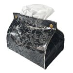 Marble pattern tissue box pu leather home car serviette de table en papier serviette de table serviette ...