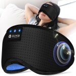 Masque de sommeil, pour dormir sur le c�t�, avec casque bluetooth, lavable, bloque la lumi�re, pour les ...