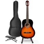 Max soloart - guitare acoustique classique pack dbutant avec stand et repose - pied - sunburst