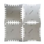 Medidores de radio con muescas para guitarra, diapasn de medicin, paquete de 4 uds.