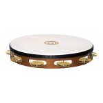 Meinl tah1b - ab - tambourin bois avec peau 1 range de cymbalettes - african brown