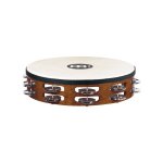 Meinl tah2ab - tambourin bois avec peau 2 ranges de cymbalettes - african brown