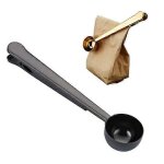 Mesure a caf avec clip noir - cuillre avec clip de sac pour caf noir