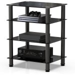 Meuble hifi avec 4 etagres pour platine vinyle meuble audio boitier tv stro lecteur dvd enceinte cinma ...
