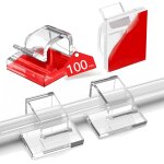 Mevronisshop - lot de 100 grands clips de c�ble, organisateur de fils adh�sifs, agrafes de c�ble adh�sives ...