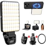 Mevronisshop - 128 led rechargeable portable selfie light vid�o conference eclairage avec clip et adaptateur ...